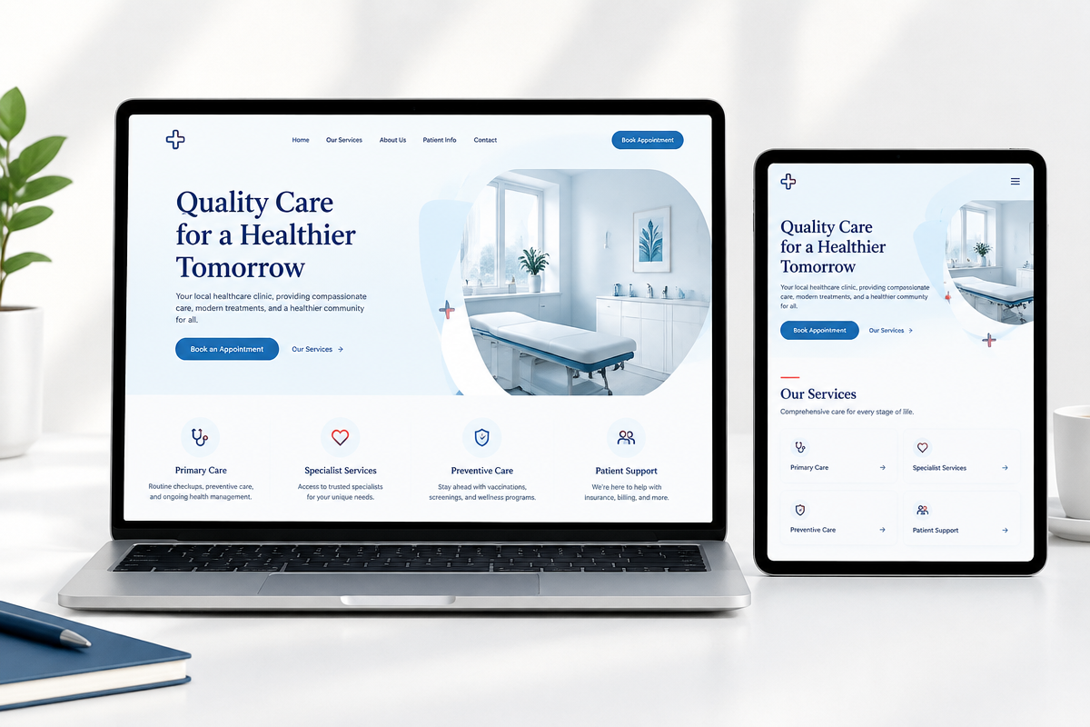Carewell Clinic website preview